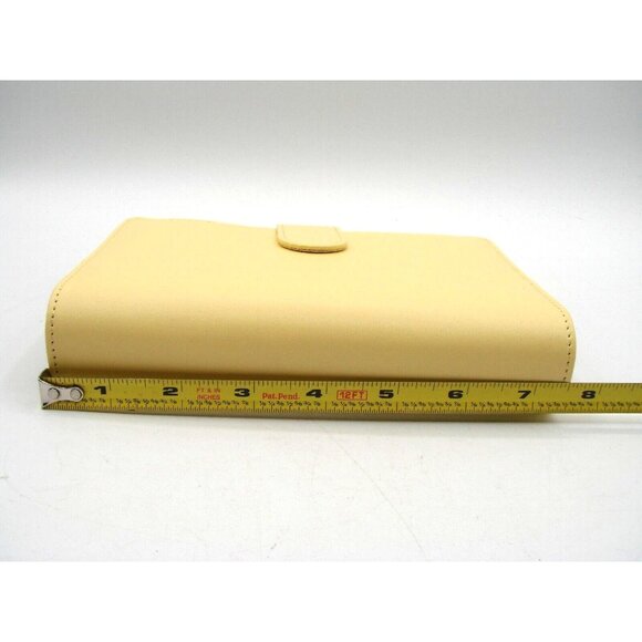 Skydue Planner Organizer Pale Yellow Leather 6 Ring Binder Budget Refillable NEW - Picture 8 of 11